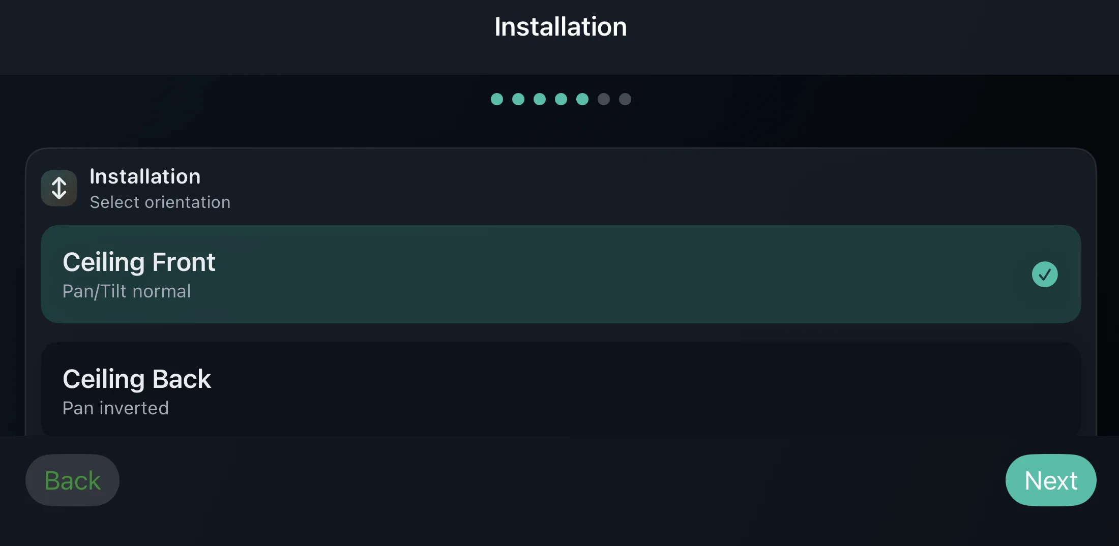 Assisted setup screen