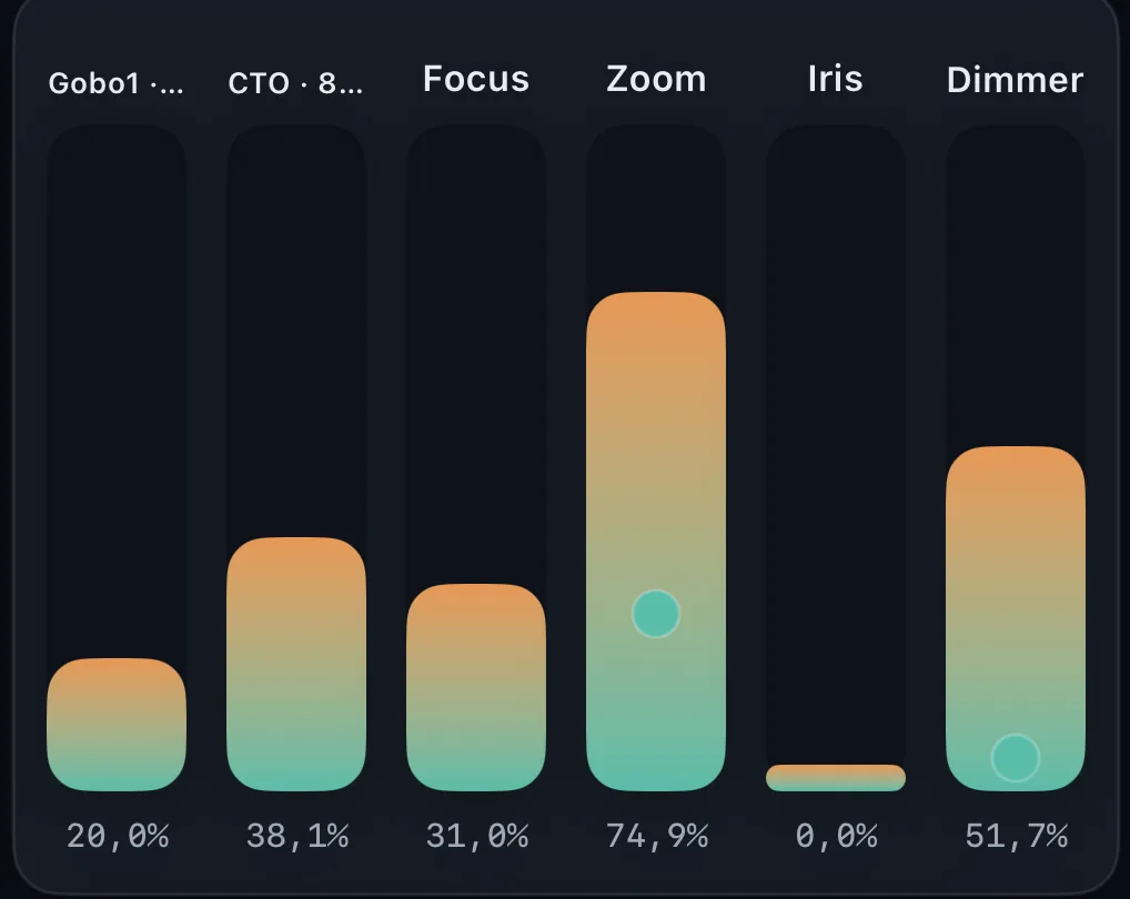 Control sliders screen